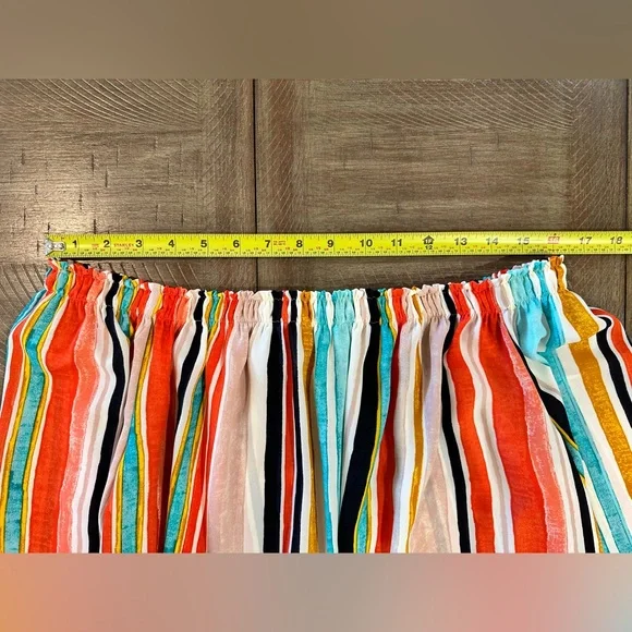 NEW Mossimo Womens Watercolor Stripe Off The Shoulder Flutter Sleeve Top ~M NWT - Picture 8 of 14